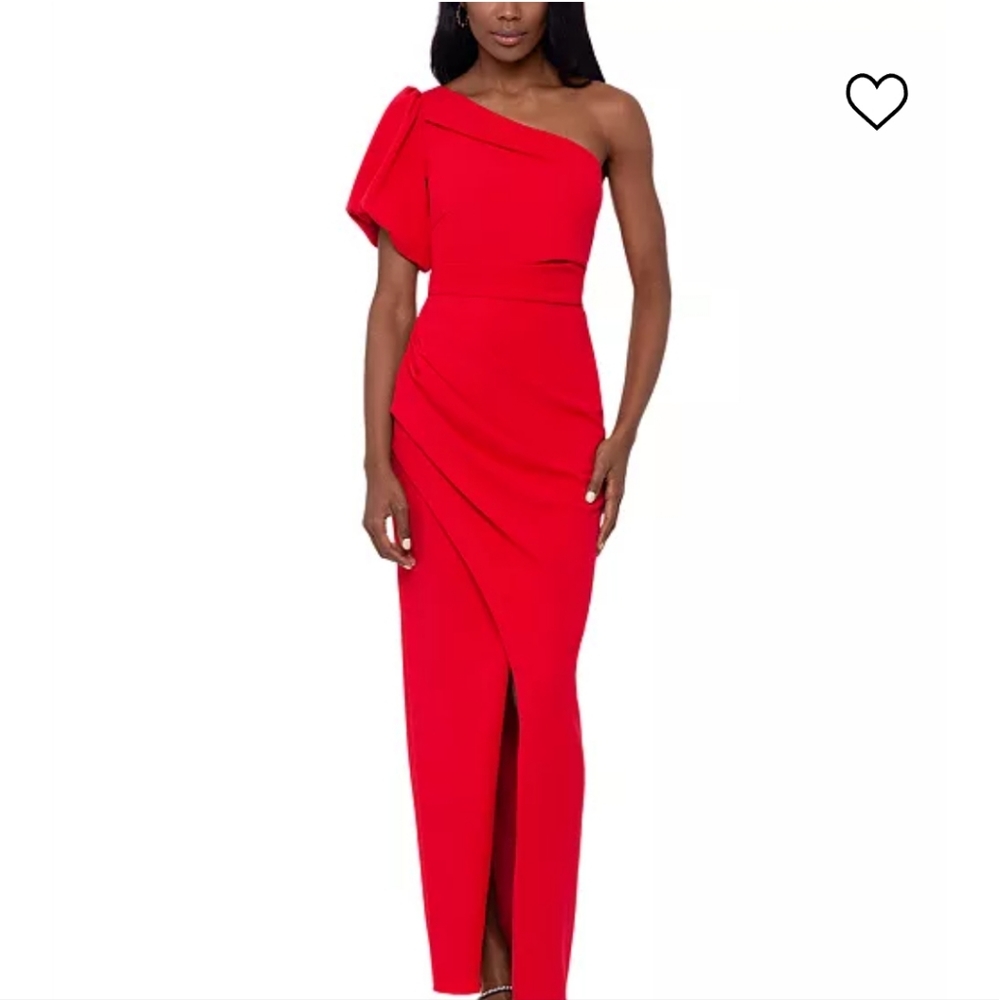 Betsy & Adams Women's One-Shoulder Puff-Sleeve Gown